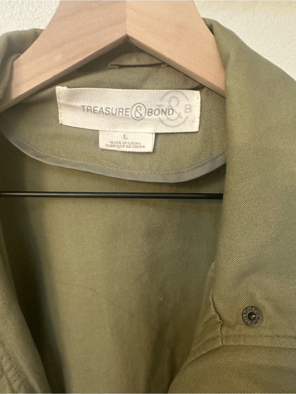 Treasure & Bond Olive Green Utility Jacket with Chest Pockets - Picture 2 of 2